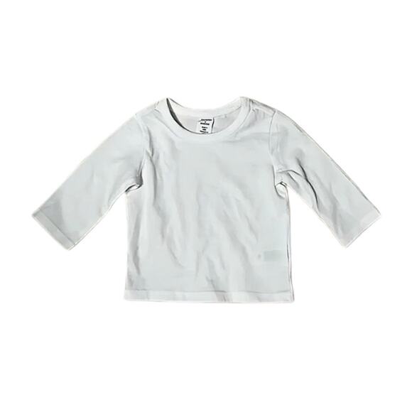 Nordstrom Long Sleeves T-Shirt Embroidered Logo Crew Neck Solid White 3 Mos NWOT - Picture 1 of 7